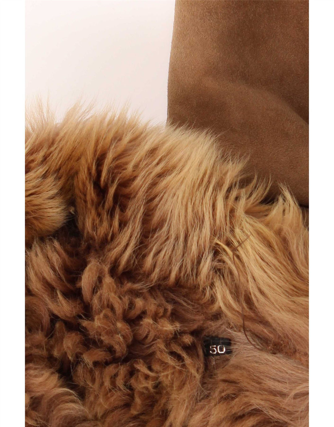 Jaqueta feminina vintage folgada shearling IT 50 XL marrom clássico
