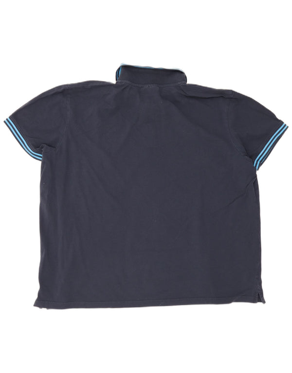 Camisa polo masculina Kappa 4XL algodão listrado azul marinho