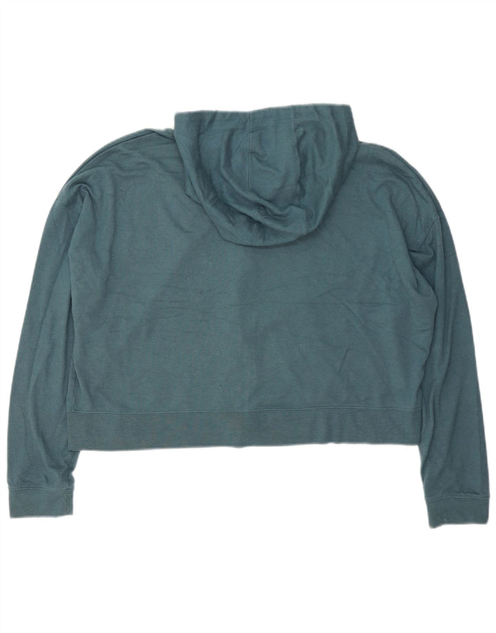 Suéter Nike Feminino Crop Oversized Zip Hoodie UK 14 Médio Azul Poliéster