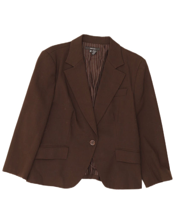 Jaqueta blazer feminina Zara com 1 botão EU 44 XL marrom poliéster