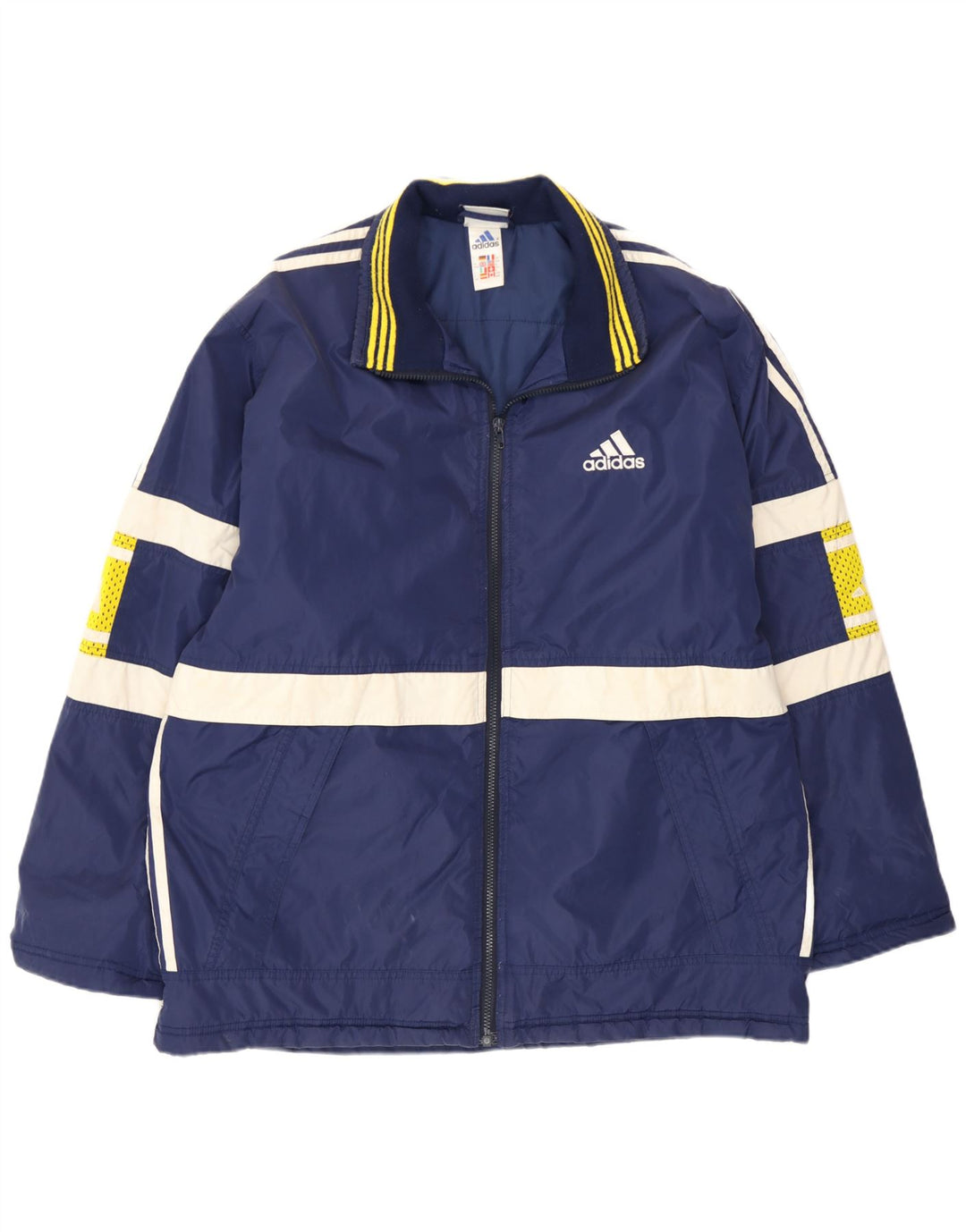 Adidas Mens Graphic Padded Jacket UK 40/42 Medium Blue Colourblock