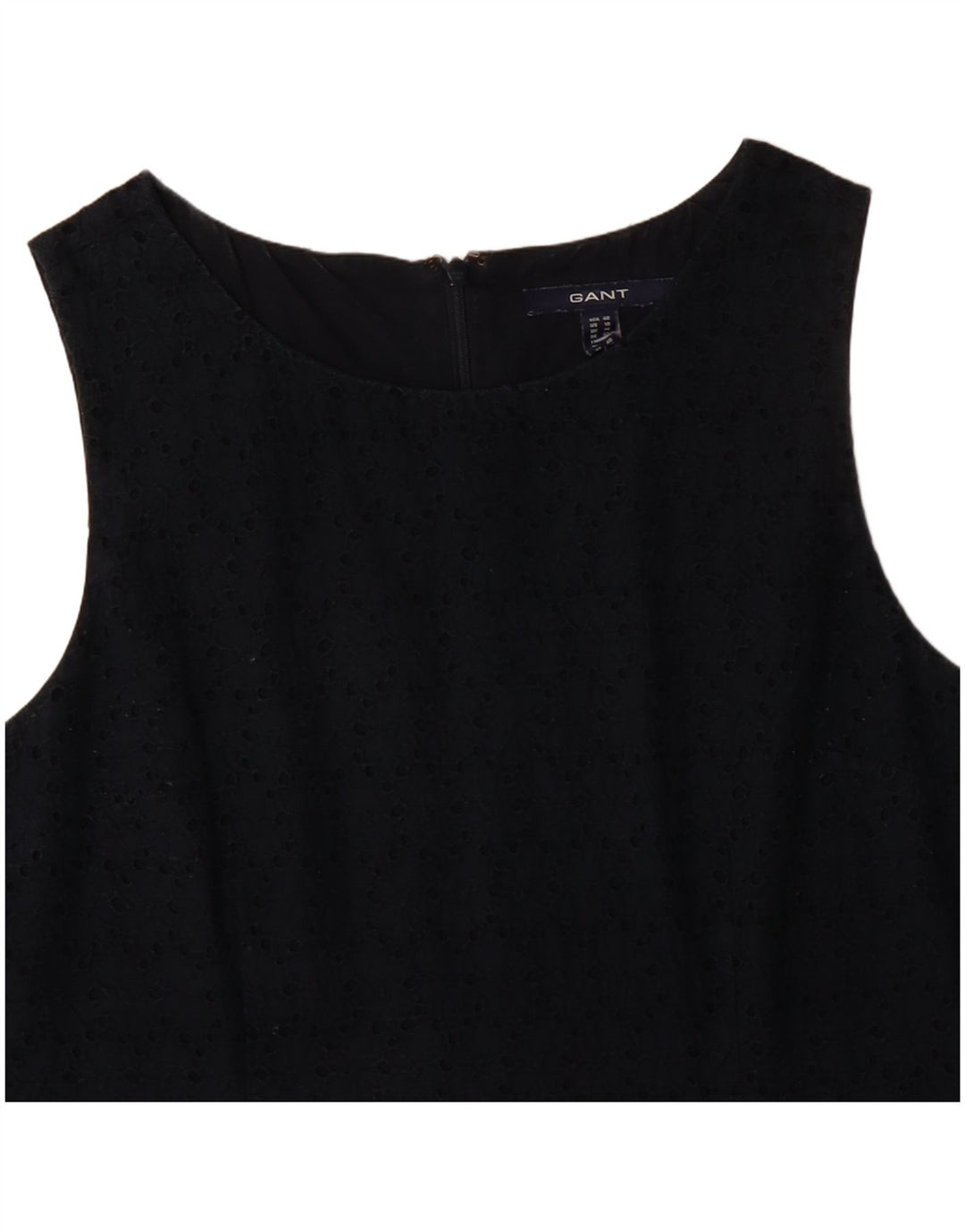 Vestido feminino GANT sem mangas, Reino Unido 14, médio, azul marinho, algodão