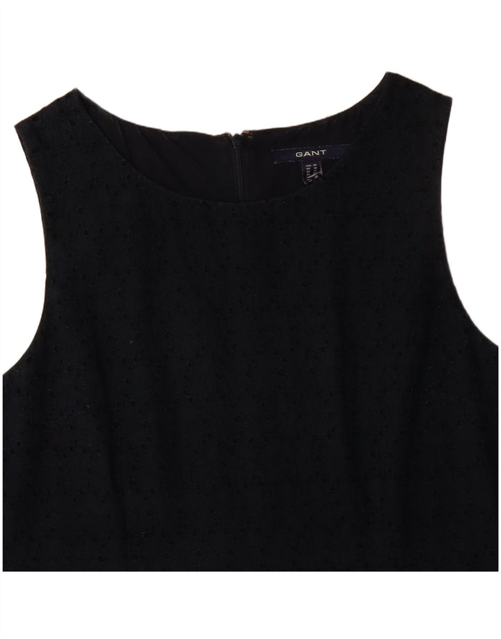 Vestido feminino GANT sem mangas, Reino Unido 14, médio, azul marinho, algodão