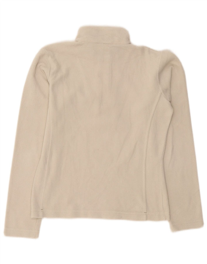 Jumper de lã feminino Champion com zíper e gola UK 10 pequeno poliéster bege