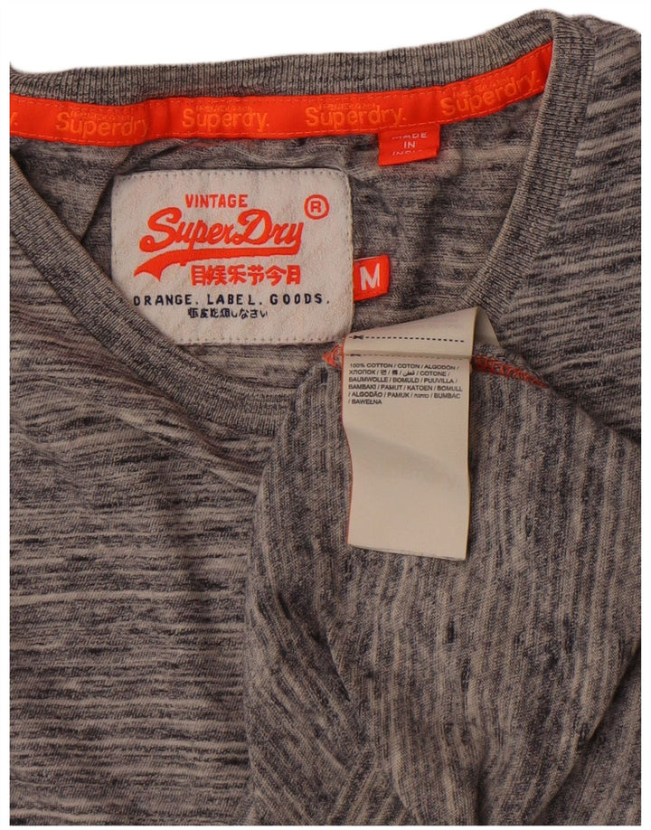 Camiseta masculina Superdry Top cinza médio algodão manchado
