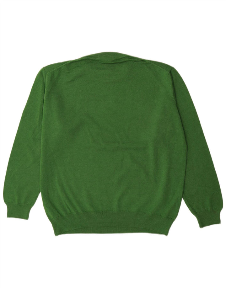 Pierre Cardin Suéter masculino com gola redonda grande verde