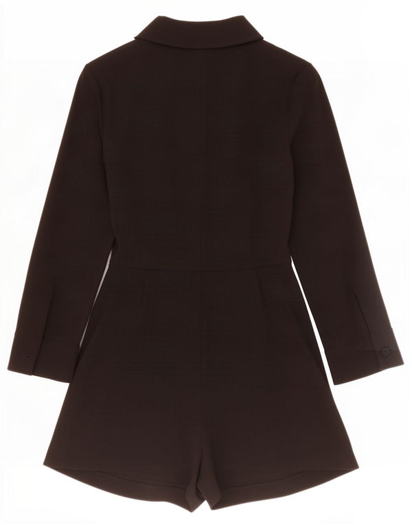 Macacão feminino de manga comprida Zara UK 10 pequeno poliéster preto