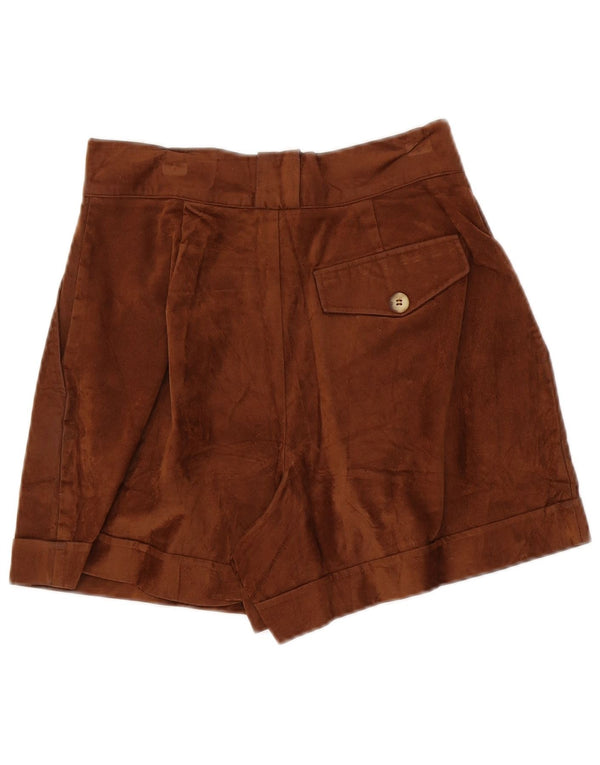 Shorts chino feminino Lorsay de cintura alta com amarração UE 38 médio W26 marrom acrílico