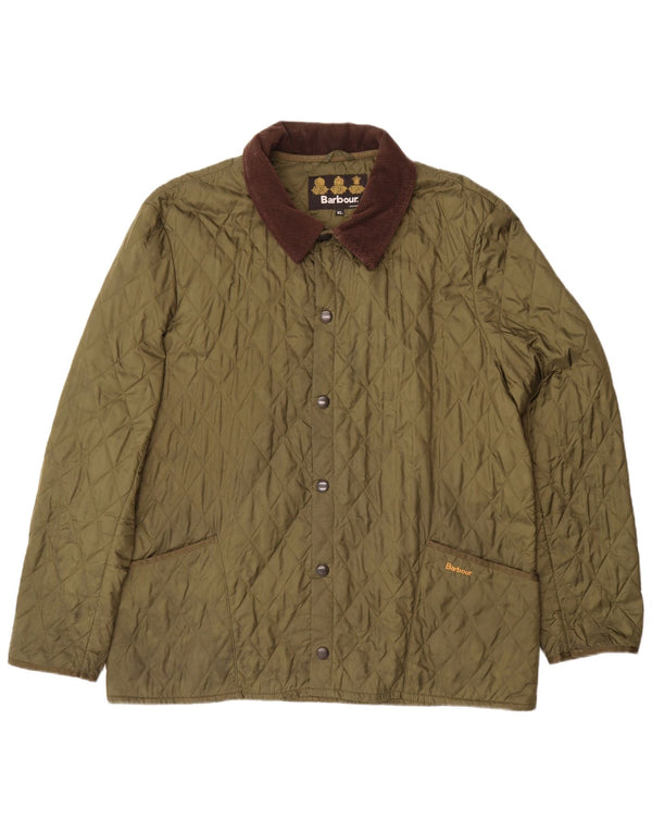 Jaqueta acolchoada masculina Barbour UK 42 XL Khaki Colourblock