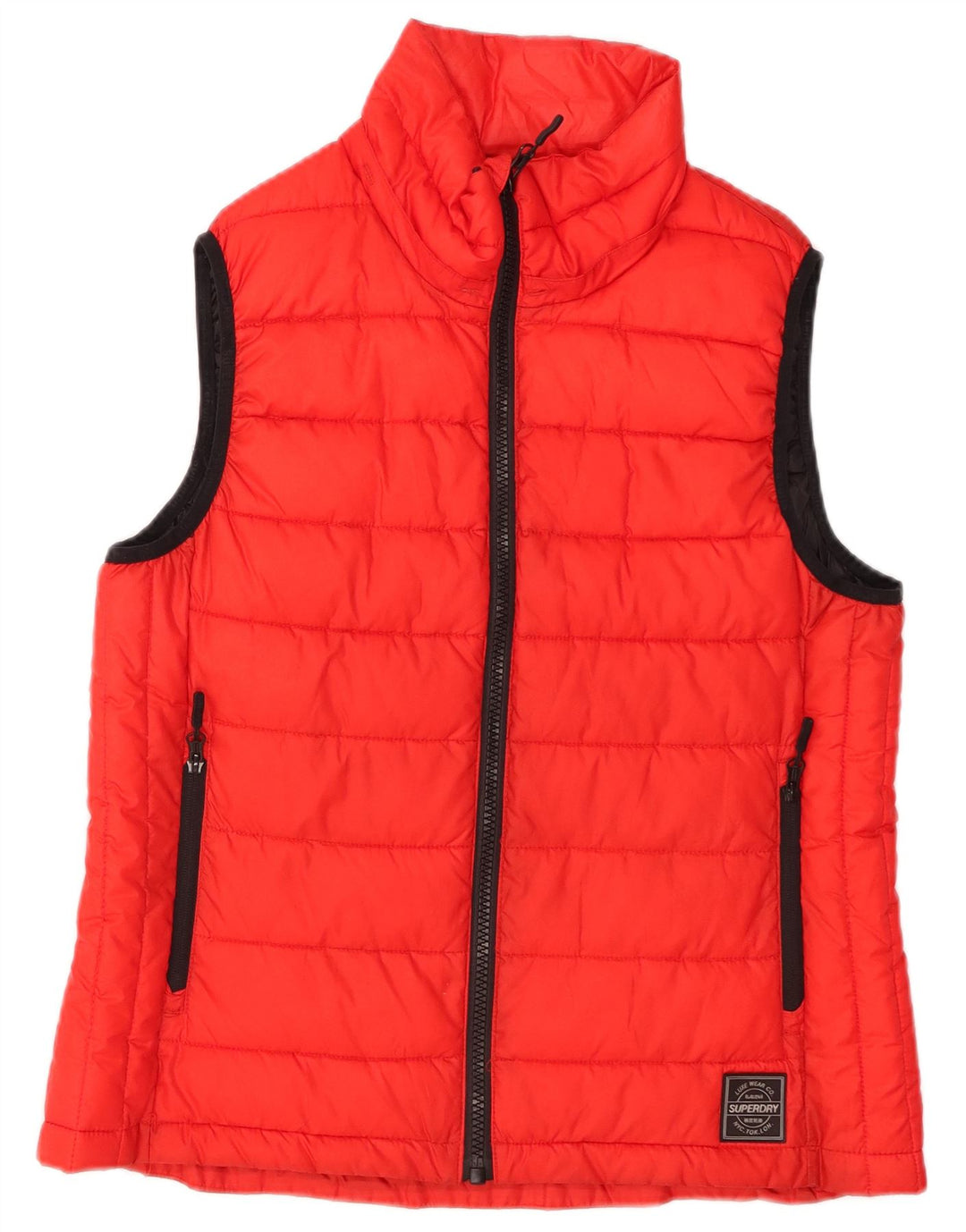 SUPERDRY Colete acolchoado feminino UK 18 XL poliéster vermelho