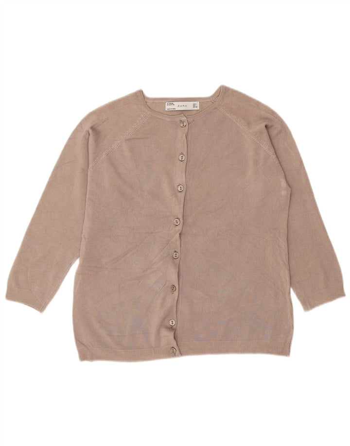 Suéter cardigã feminino Zara Reino Unido 14 grande viscose cinza