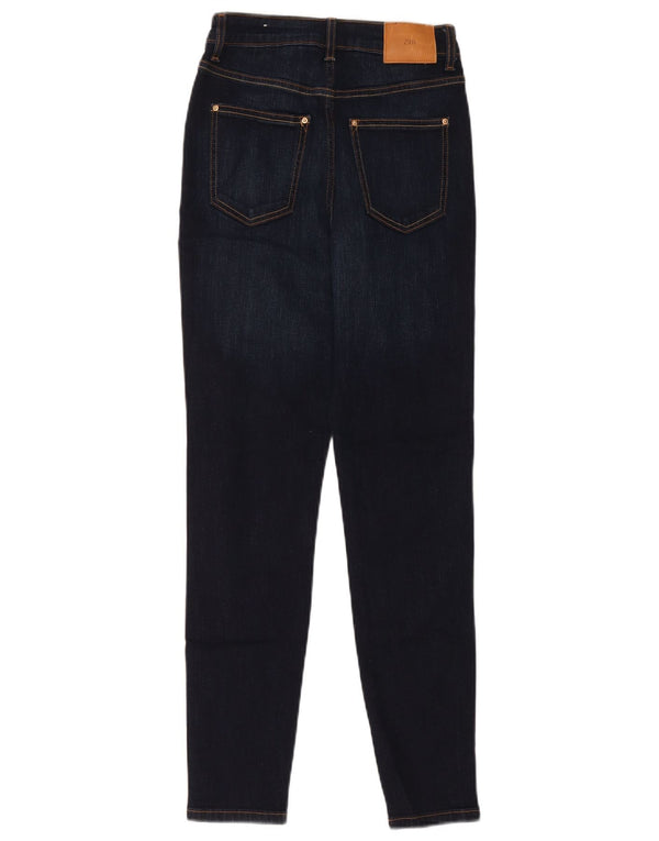 Calça jeans skinny feminina Zara EU 34 2XS W24 L28 algodão azul marinho