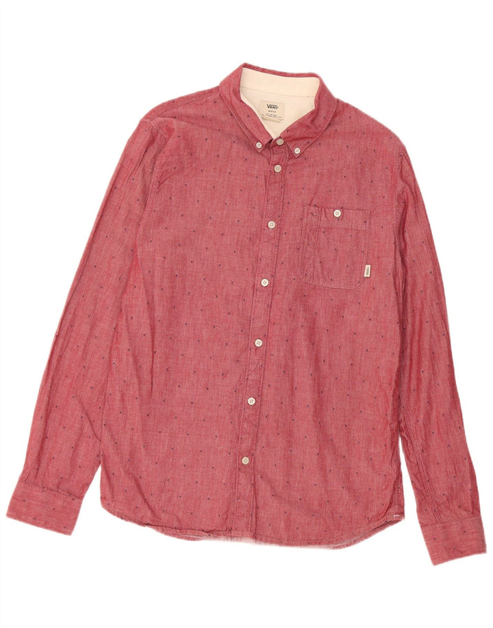 Camisa masculina Vans médio algodão manchado vermelho