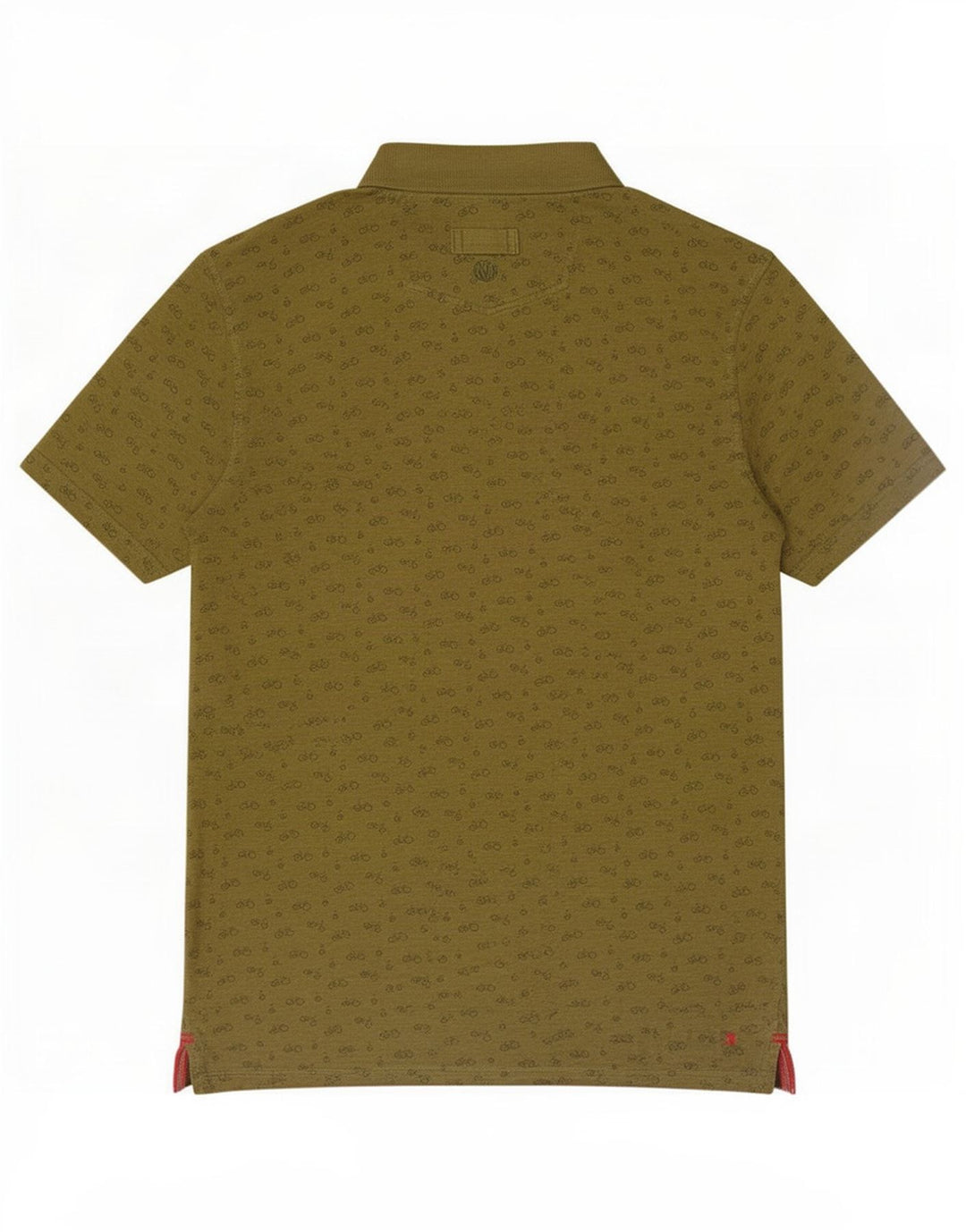 Camisa polo masculina com padrão abstrato Fat Face de algodão cáqui médio