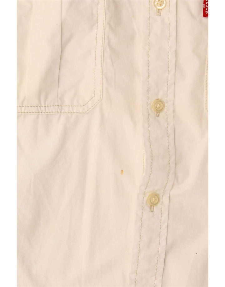 Levi's Camisa masculina grande de algodão off white