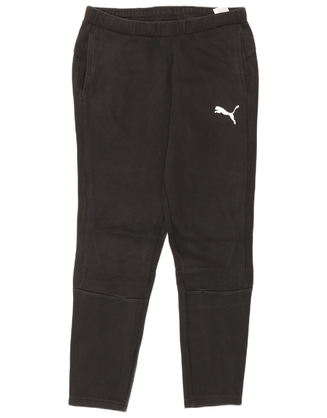 Calça de treino masculina PUMA de algodão preto médio