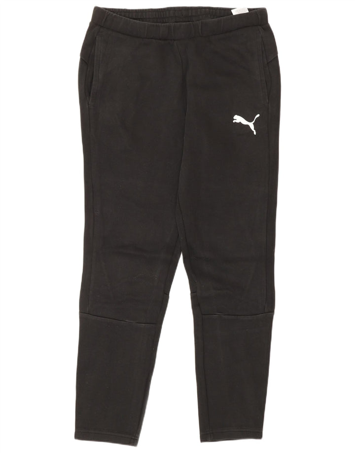 Calça de treino masculina PUMA de algodão preto médio