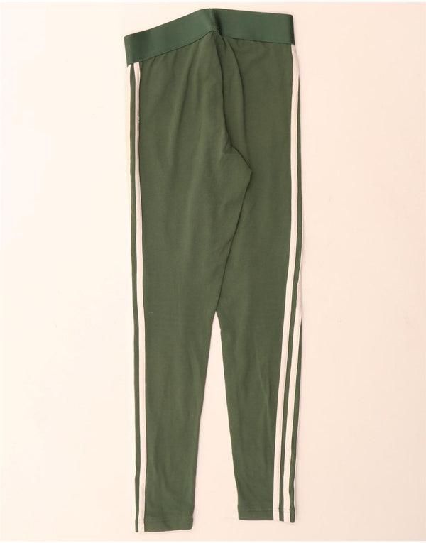 Adidas Womens Leggings UK 8/10 Pequeno Verde Algodão