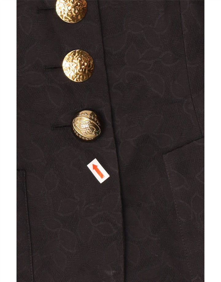 Jaqueta blazer feminina de manga curta GUY LAROCHE UE 42 grande preta clássica