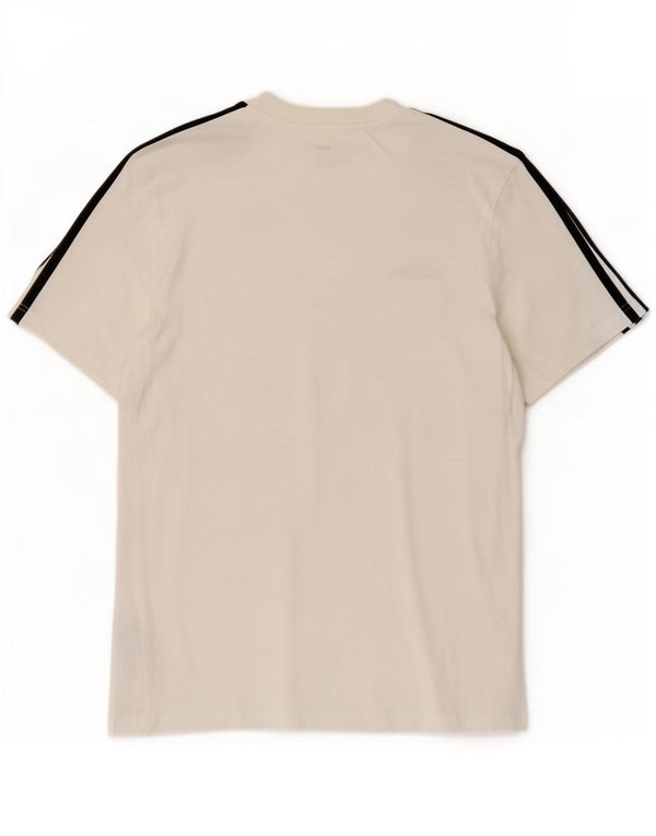 Adidas Mens Camiseta Top Médio Algodão Branco