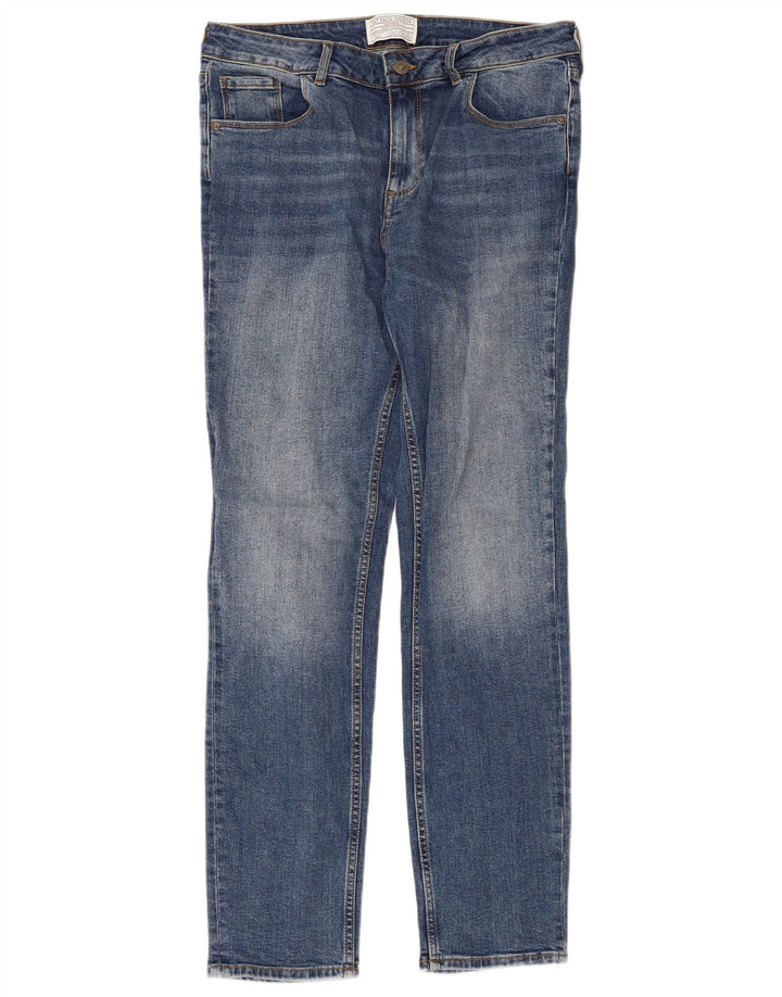 Fat Face Womens Slim Jeans UK 12 Médio W32 L30 Azul Algodão