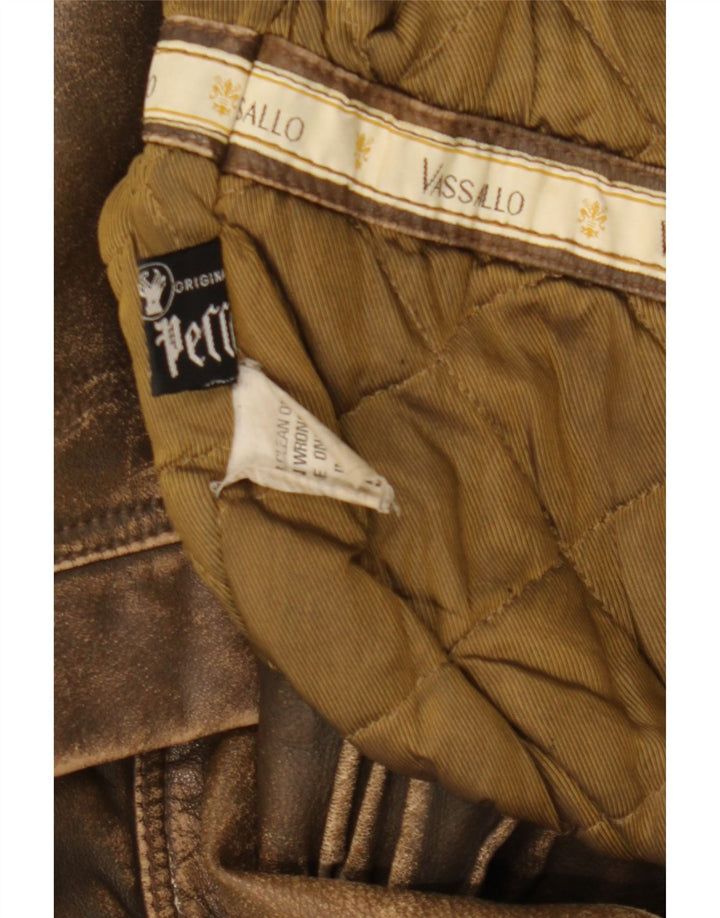 Jaqueta de couro masculina vintage IT 50 grande couro marrom