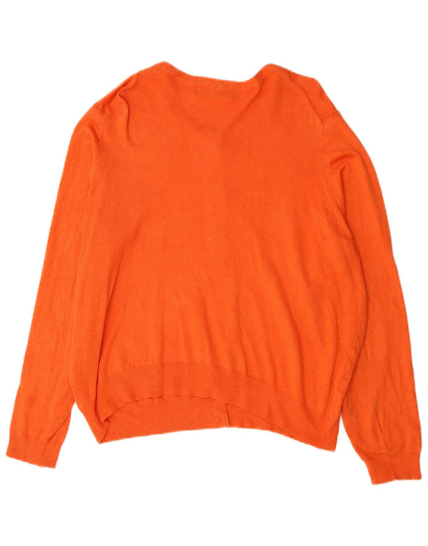 Suéter cardigã feminino Marks & Spencer UK 18 XL laranja