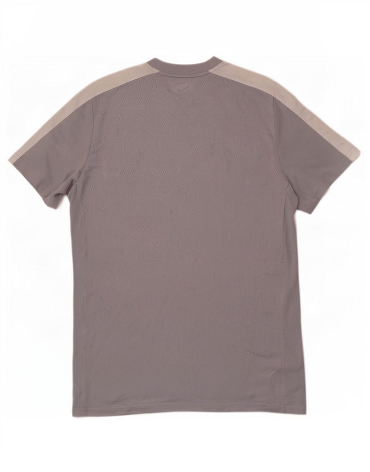 Camiseta masculina Nike Dri Fit Slim Top grande cinza colorblock poliéster