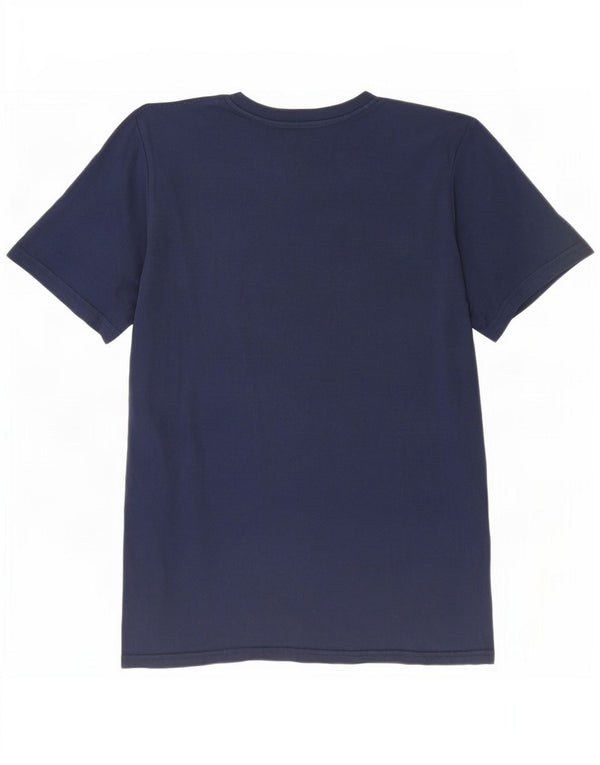 Ellesse Camiseta masculina gráfica top grande algodão listrado azul marinho