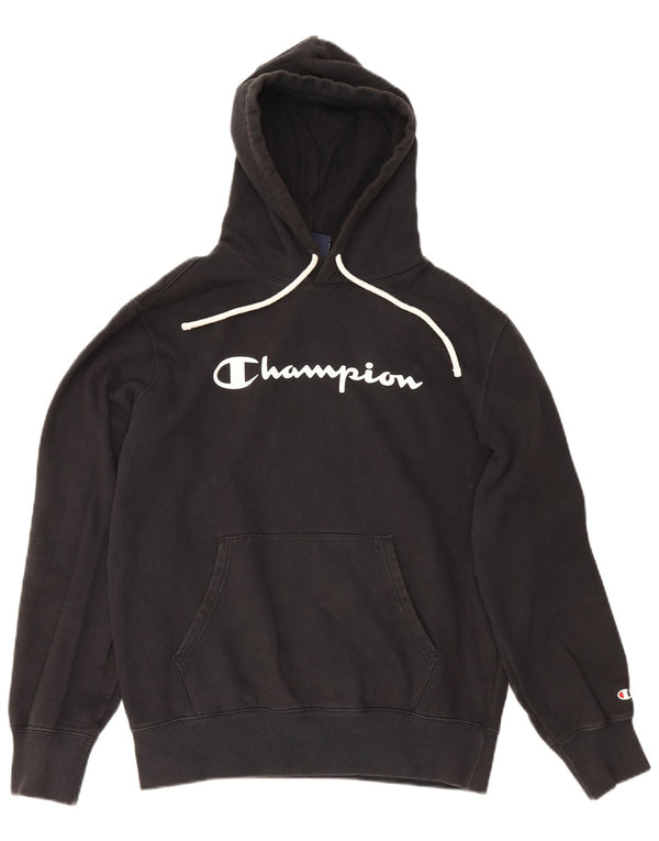 Jumper masculino com capuz gráfico Champion grande algodão preto