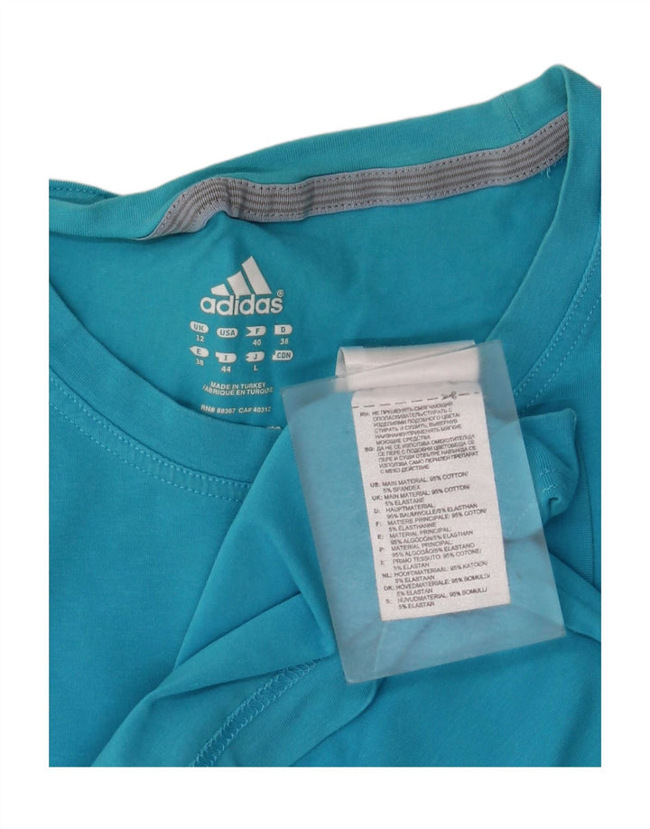 Camiseta Feminina Adidas Top UK 12 Algodão Azul Médio