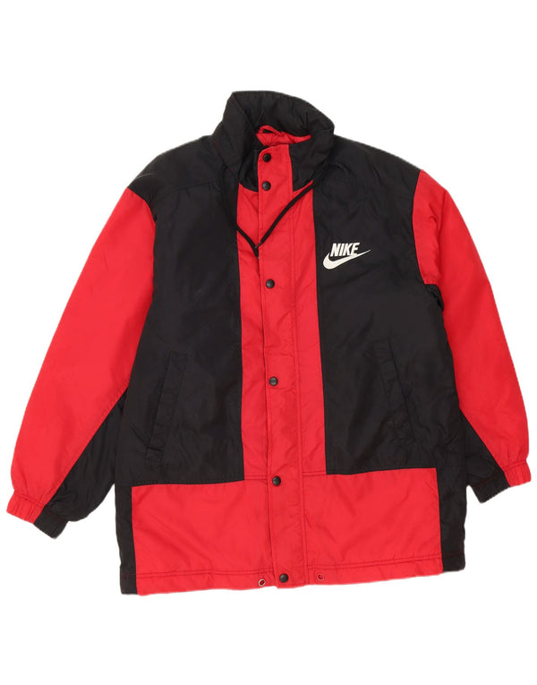 Jaqueta corta-vento masculina Nike com capuz solto ajuste Reino Unido 36 pequeno bloco vermelho