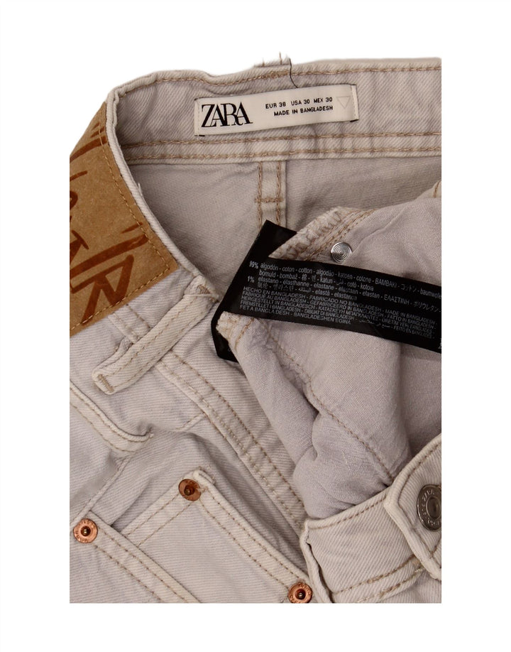 Zara Mens Denim Shorts EU 38 Pequeno W30 Algodão Cinza