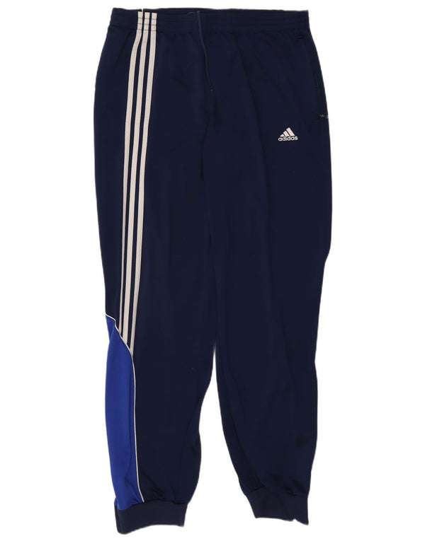 Adidas Mens Calças de treino Joggers UK 48/50 XL Azul marinho Colourblock