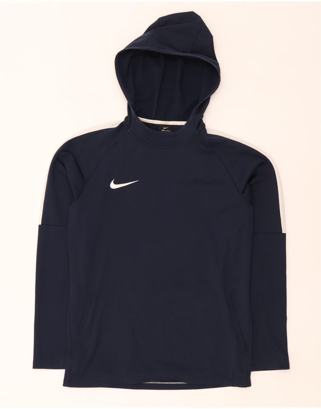Jumper com capuz Nike masculino Dri Fit pequeno azul marinho colorblock poliéster