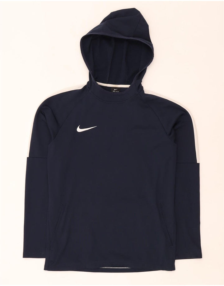 Jumper com capuz Nike masculino Dri Fit pequeno azul marinho colorblock poliéster