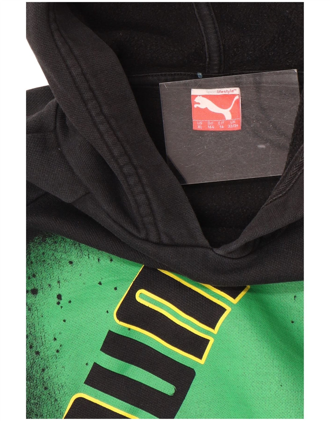 Jumper com capuz gráfico PUMA Boys 13-14 anos preto colorblock