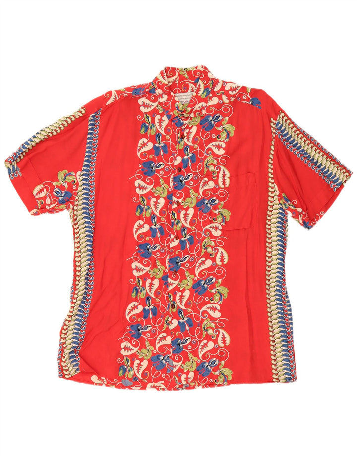 Camisa masculina de manga curta Ciao grande vermelha Paisley