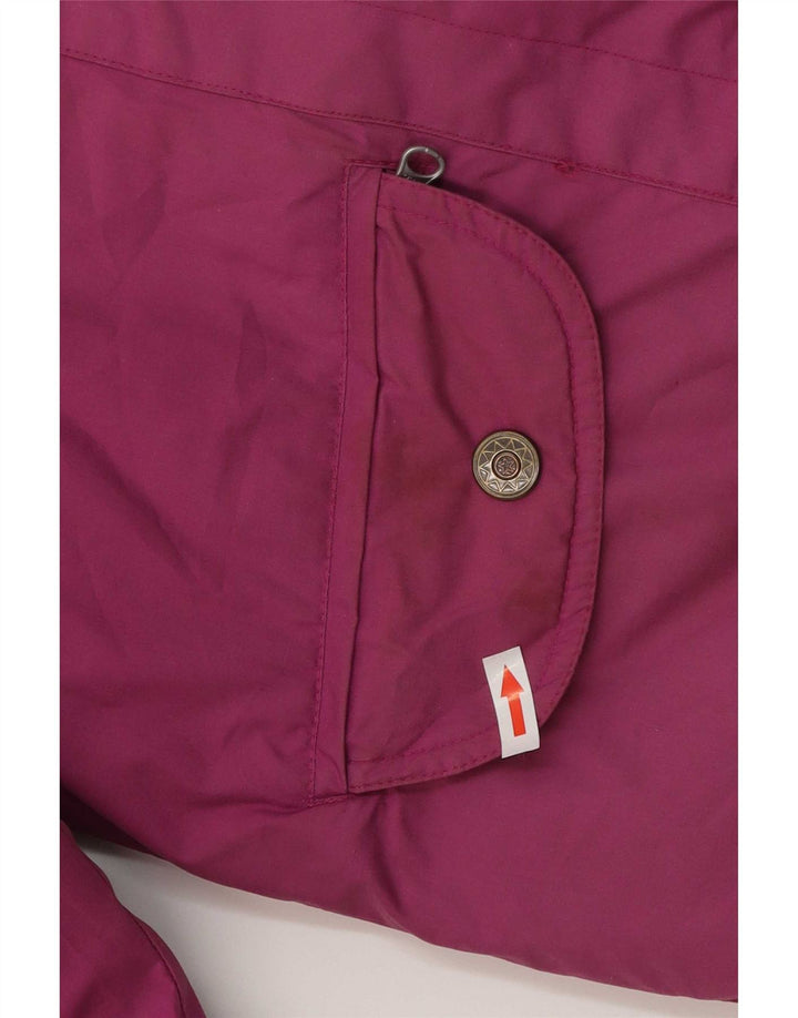 Jaqueta acolchoada reversível feminina vintage Reino Unido 14 grande algodão roxo