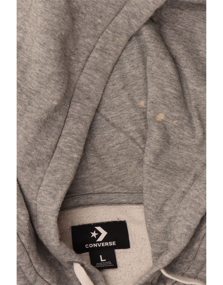 CONVERSE Womens Zip Hoodie Sweater UK 16 Large Grey Cotton Vintage Converse and Second-Hand Converse from Messina Hembry 