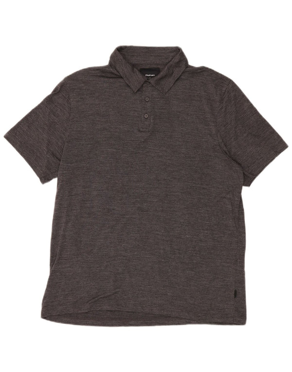 Camisa polo masculina Rohan grande lã Merino manchada cinza