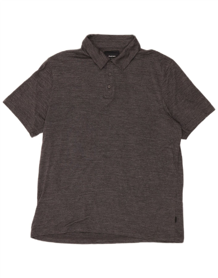 Camisa polo masculina Rohan grande lã Merino manchada cinza