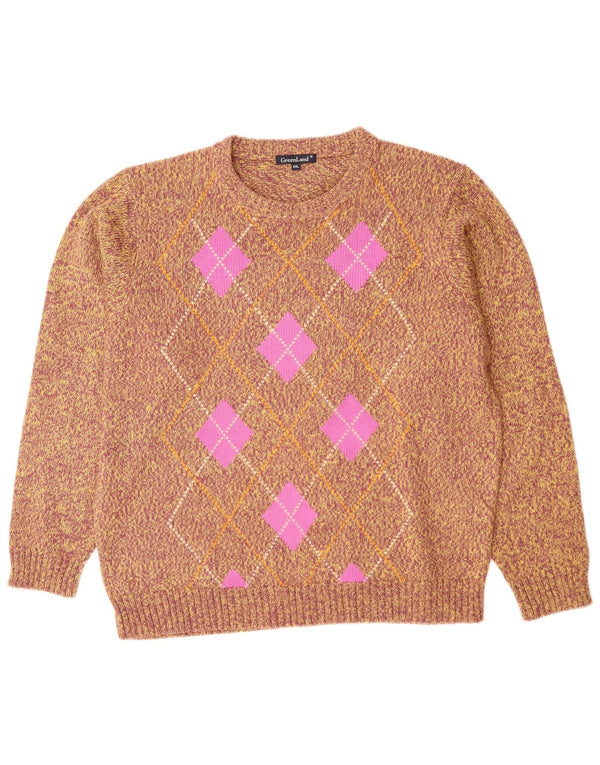 GREENLAND Feminino Reino Unido 20 2XL Multicolorido Argyle/Diamante Acrílico