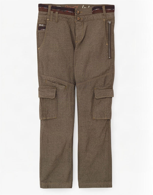 Calça cargo reta masculina Desigual W34 L33 algodão marrom