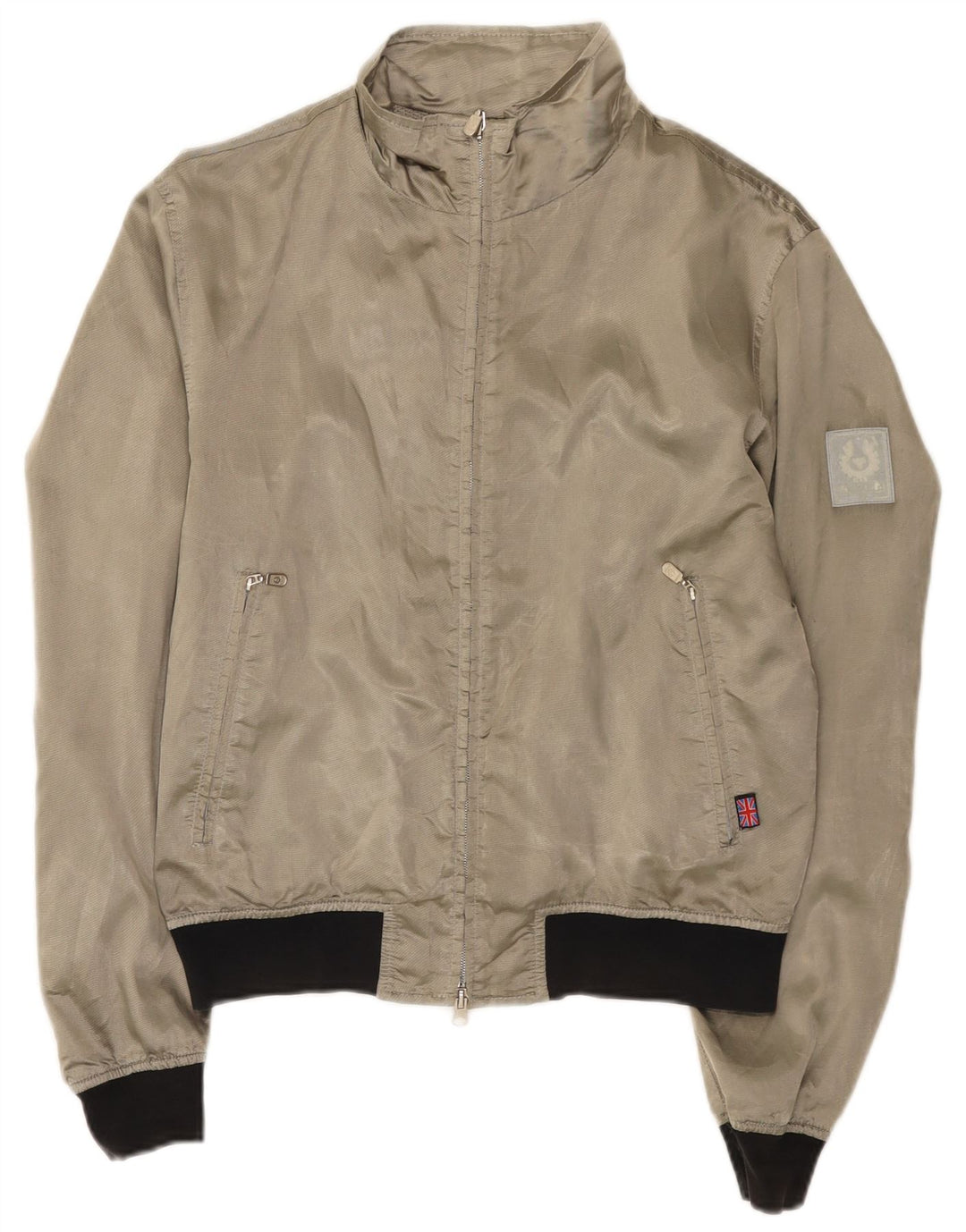 Jaqueta bomber feminina Belstaff UK 14 cinza médio colorblock nylon