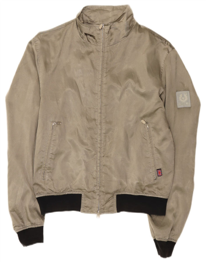 Jaqueta bomber feminina Belstaff UK 14 cinza médio colorblock nylon