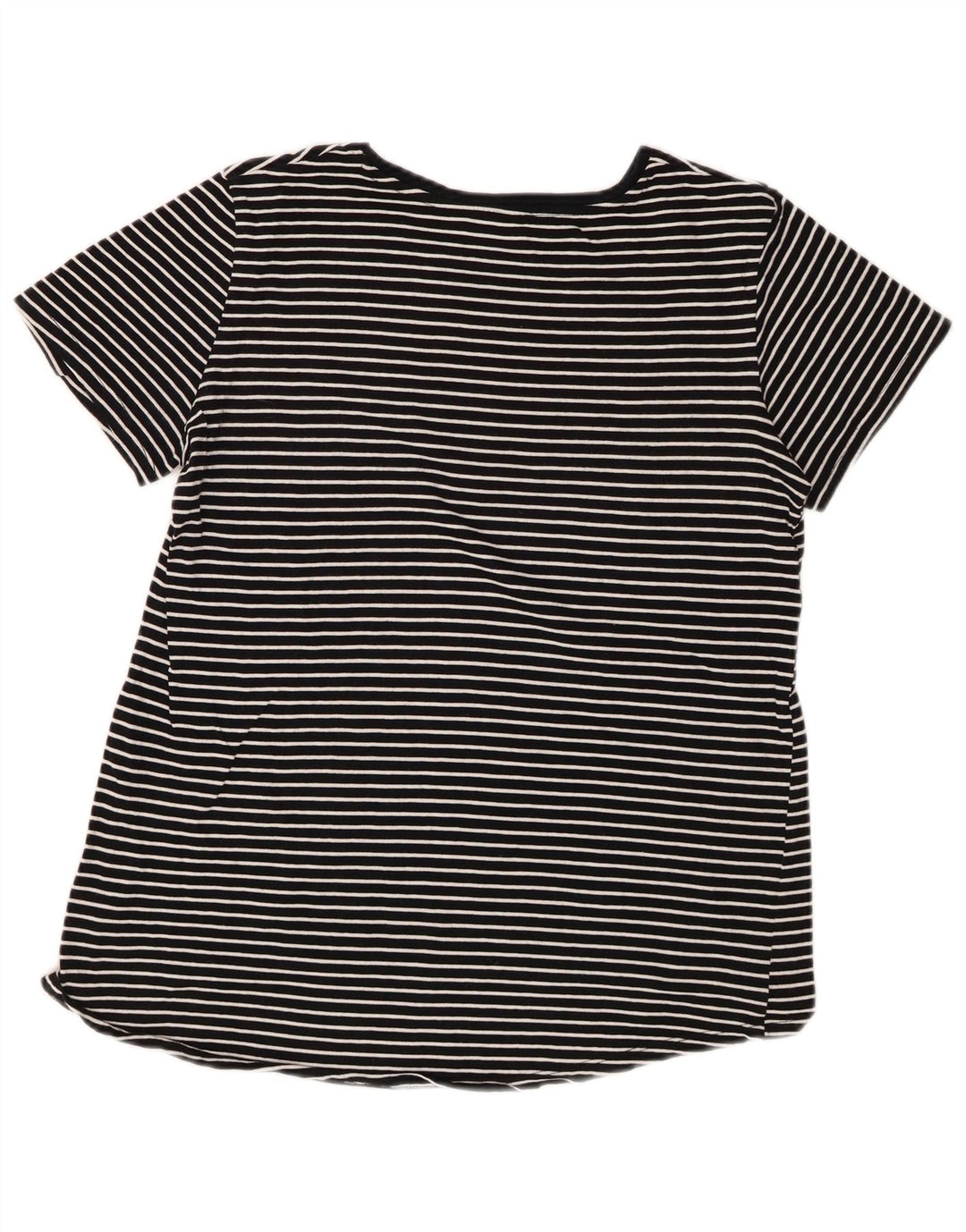 Camiseta feminina Zara Top UK 10 pequena listrada preta