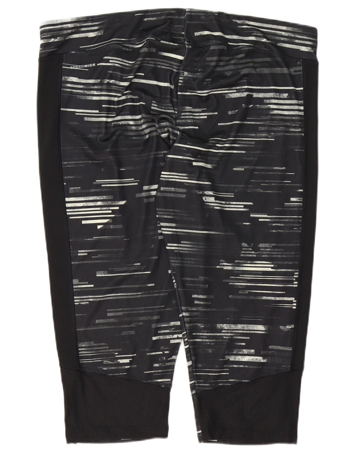 Leggings Capri Mulher Reebok UK 24/26 2XL Poliéster Listrado Preto