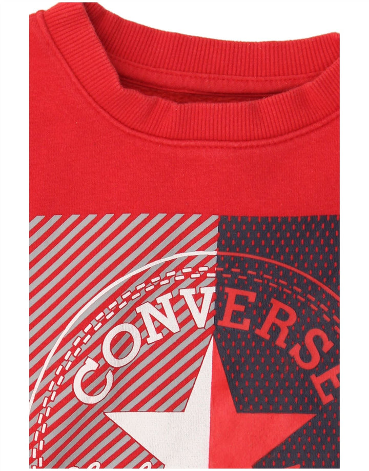 Suéter gráfico Converse Boys Graphic 10-11 anos médio algodão vermelho