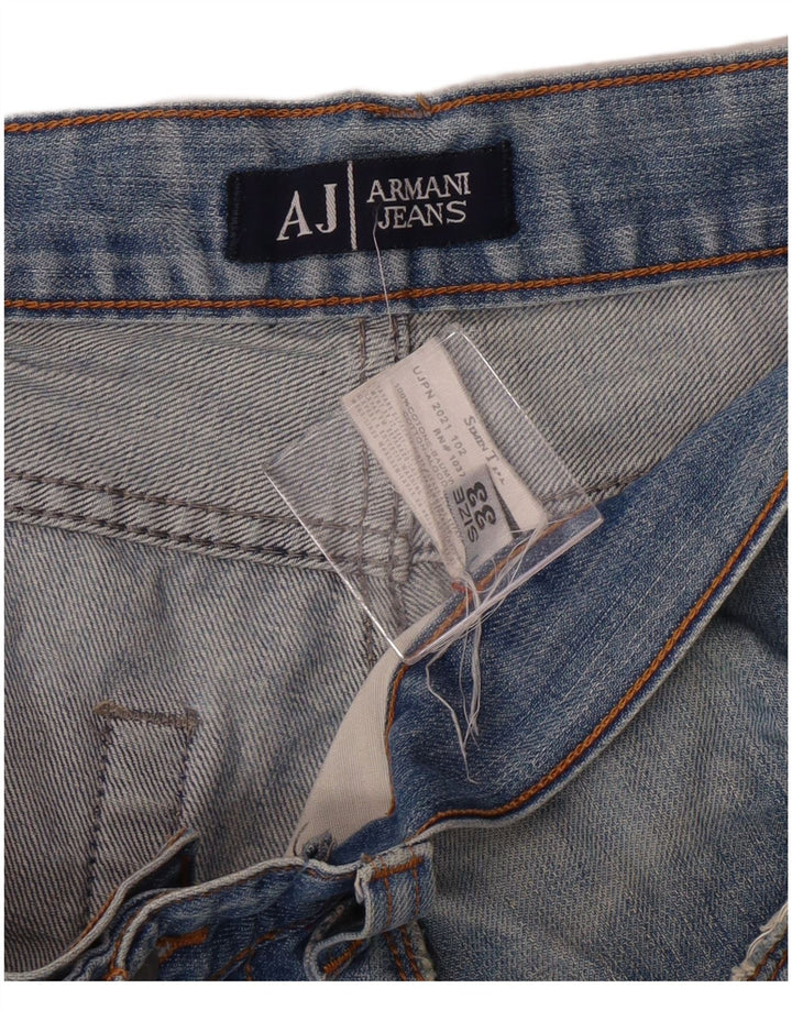 Calça jeans reta masculina Armani W33 L30 algodão azul
